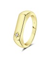 Plain Shape with CZ Stone Silver Ring NSR-4038